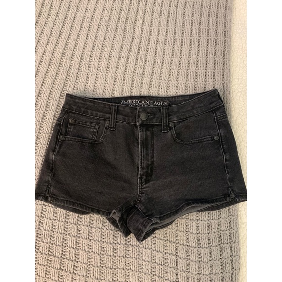 American Eagle Hi-Rise Shortie Faded Jean Shorts